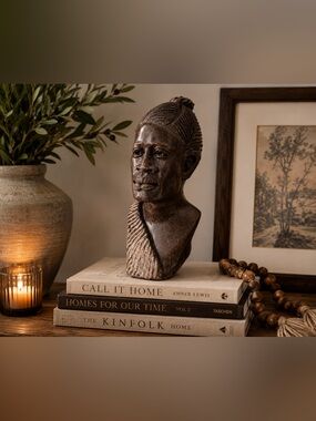 Vintage Shona Stone Sculpture Bust Hand Carved African Art Statue